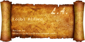 Loibl Alfonz névjegykártya